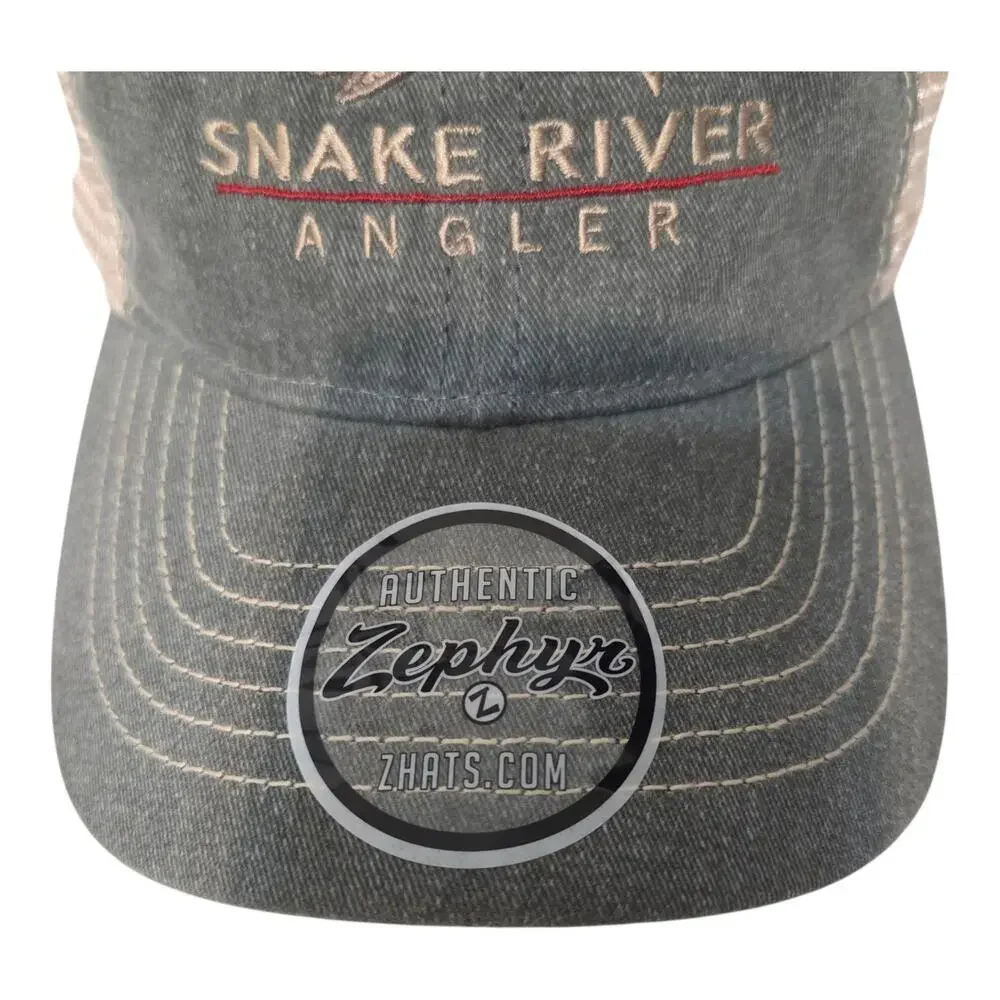 Snake River Angler Trucker Hat Jackson Hole Wyoming Zephyr Fishing Mesh Cap New